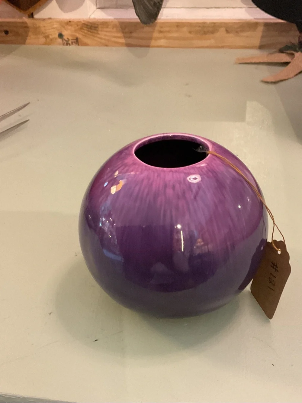 Purple Glazed Ceramic Decorative Vase
